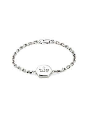 Gucci Silver Hexagonal Logo Chain Bracelet